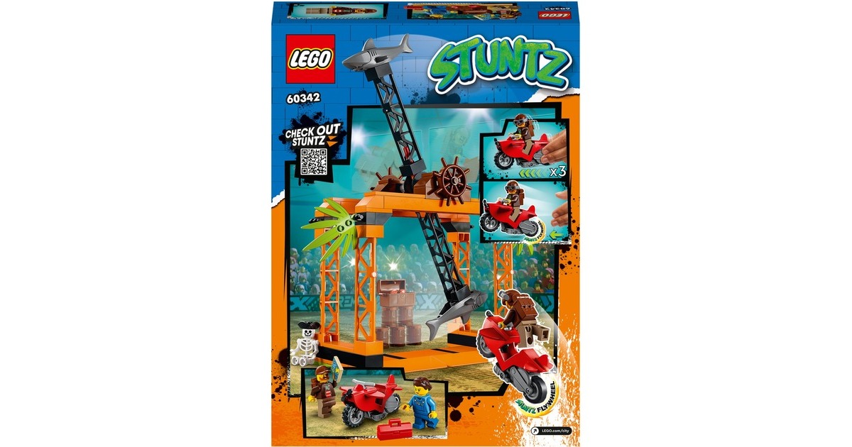 LEGO 60342 City Stuntz Haiangriff-Stuntchallenge, Konstruktionsspielzeug(Inkl. Motorrad und Stunt Racer Minifigur)