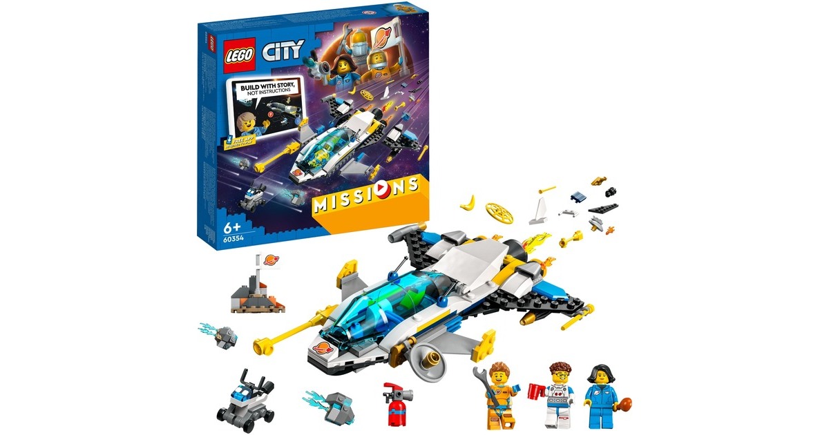LEGO 60354 City Erkundungsmissionen im Weltraum, Konstruktionsspielzeug(Interaktives digitales Abenteuerspielset mit Raumschiff und 3 Minifiguren)