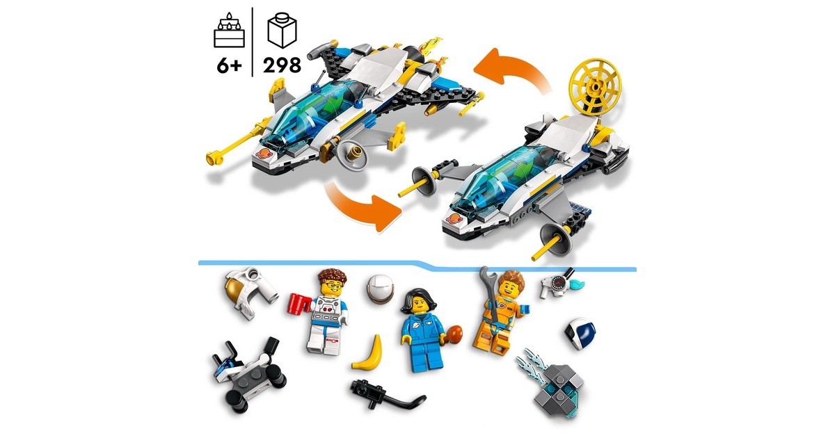 LEGO 60354 City Erkundungsmissionen im Weltraum, Konstruktionsspielzeug(Interaktives digitales Abenteuerspielset mit Raumschiff und 3 Minifiguren)
