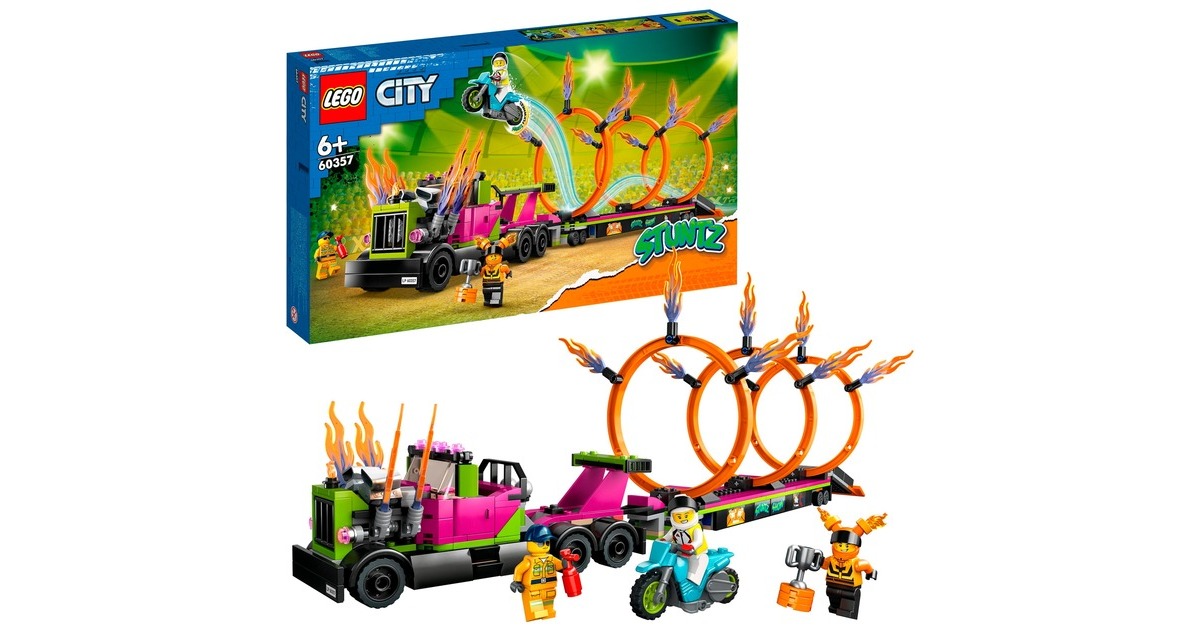 LEGO 60357 City Stunttruck mit Feuerreifen-Challenge, Konstruktionsspielzeug