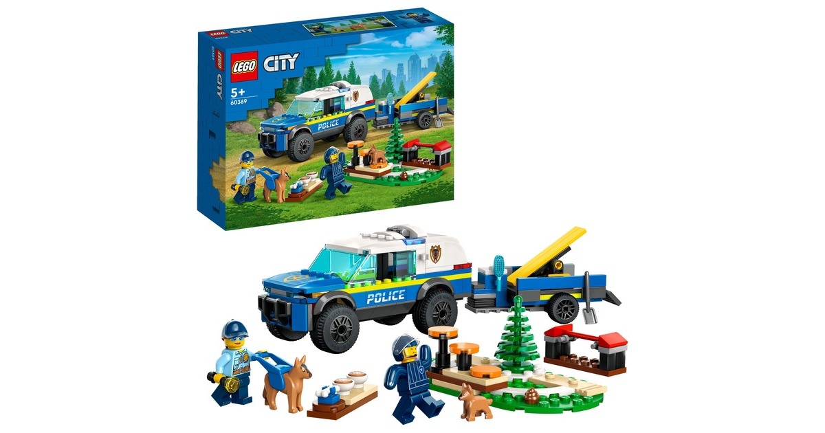 LEGO 60369 City Mobiles Polizeihunde-Training, Konstruktionsspielzeug