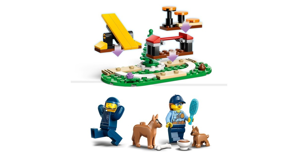 LEGO 60369 City Mobiles Polizeihunde-Training, Konstruktionsspielzeug