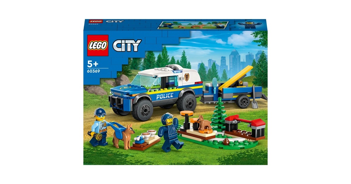 LEGO 60369 City Mobiles Polizeihunde-Training, Konstruktionsspielzeug
