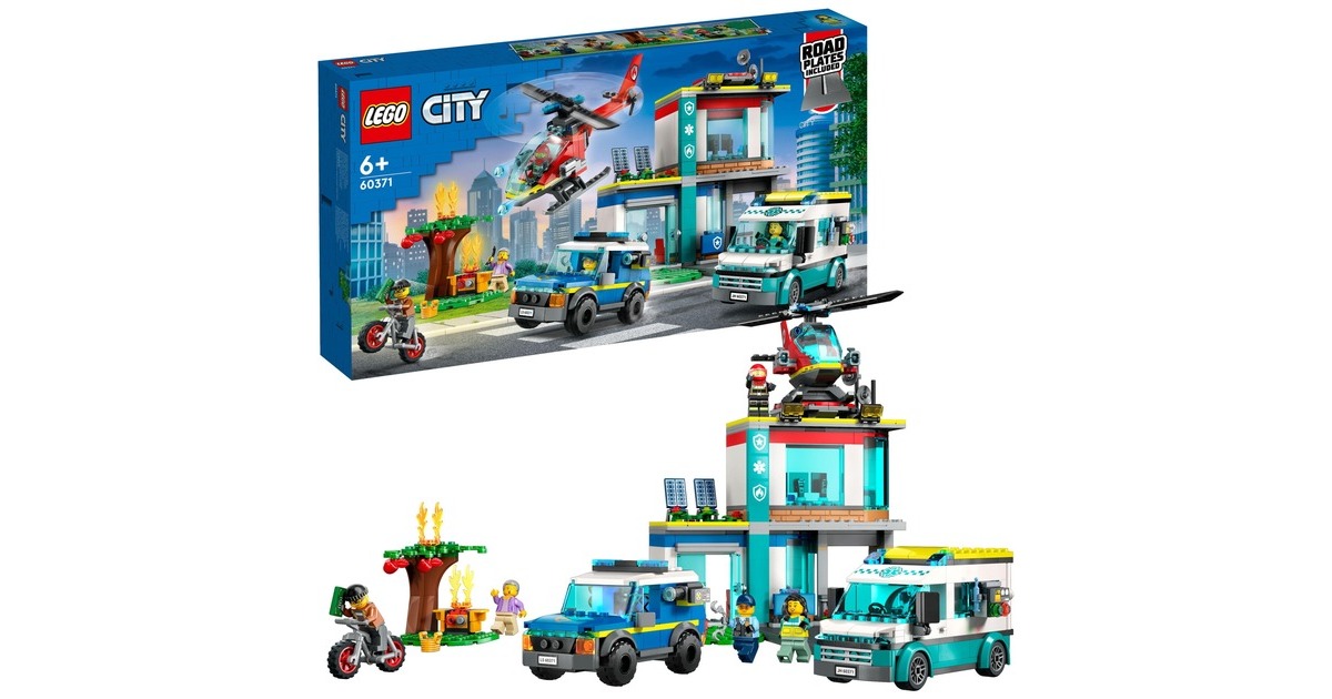 LEGO 60371 City Hauptquartier der Rettungsfahrzeuge, Konstruktionsspielzeug