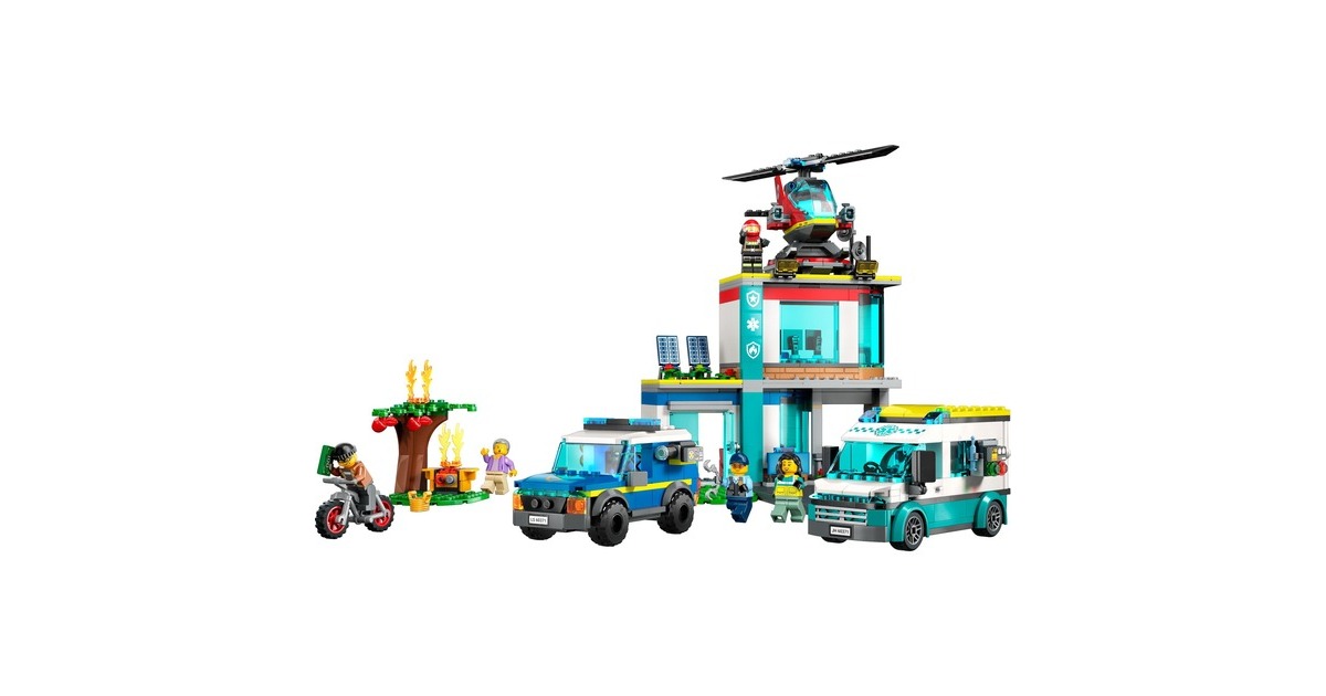 LEGO 60371 City Hauptquartier der Rettungsfahrzeuge, Konstruktionsspielzeug
