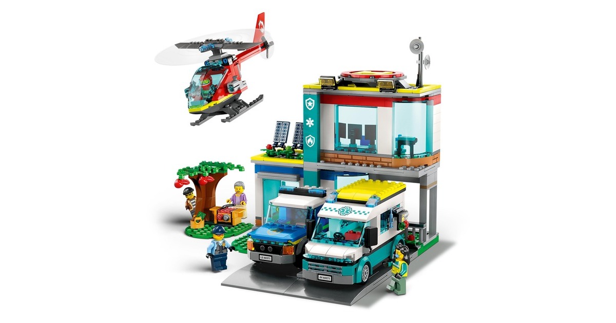 LEGO 60371 City Hauptquartier der Rettungsfahrzeuge, Konstruktionsspielzeug