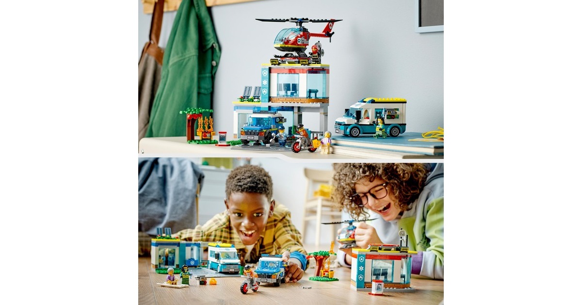 LEGO 60371 City Hauptquartier der Rettungsfahrzeuge, Konstruktionsspielzeug