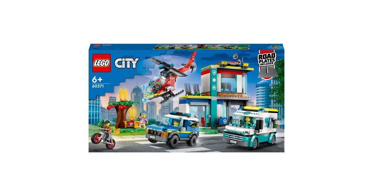 LEGO 60371 City Hauptquartier der Rettungsfahrzeuge, Konstruktionsspielzeug