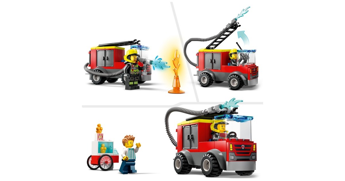 LEGO 60375 City Feuerwehrstation und Löschauto, Konstruktionsspielzeug