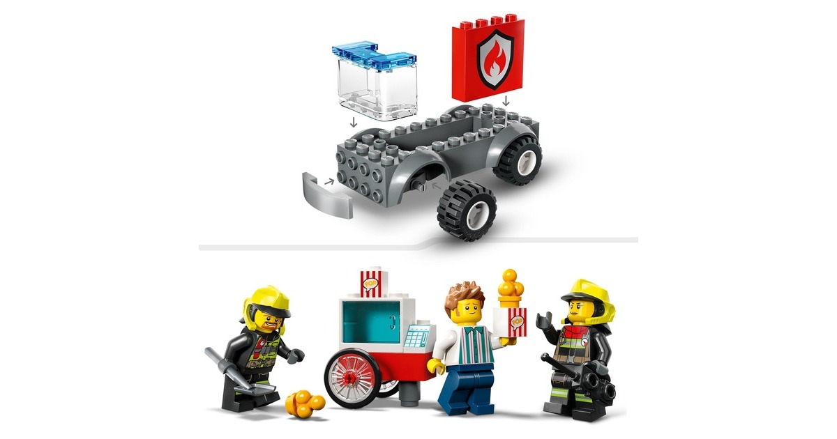 LEGO 60375 City Feuerwehrstation und Löschauto, Konstruktionsspielzeug