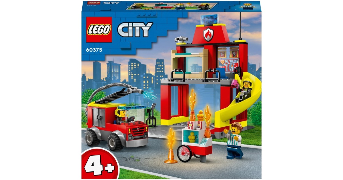 LEGO 60375 City Feuerwehrstation und Löschauto, Konstruktionsspielzeug
