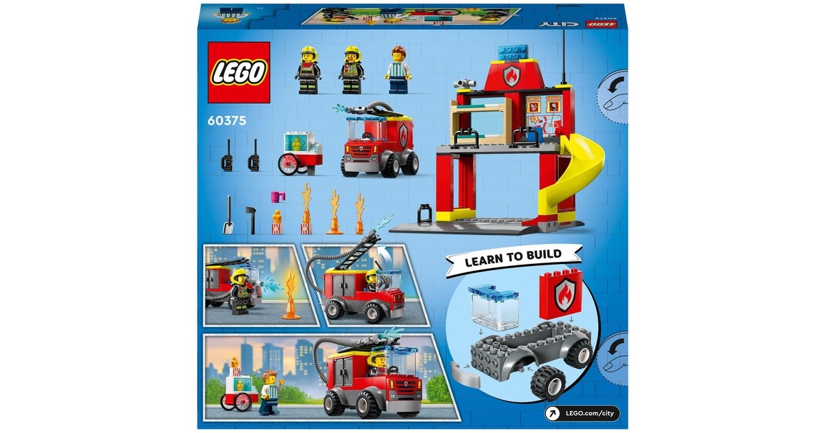 LEGO 60375 City Feuerwehrstation und Löschauto, Konstruktionsspielzeug
