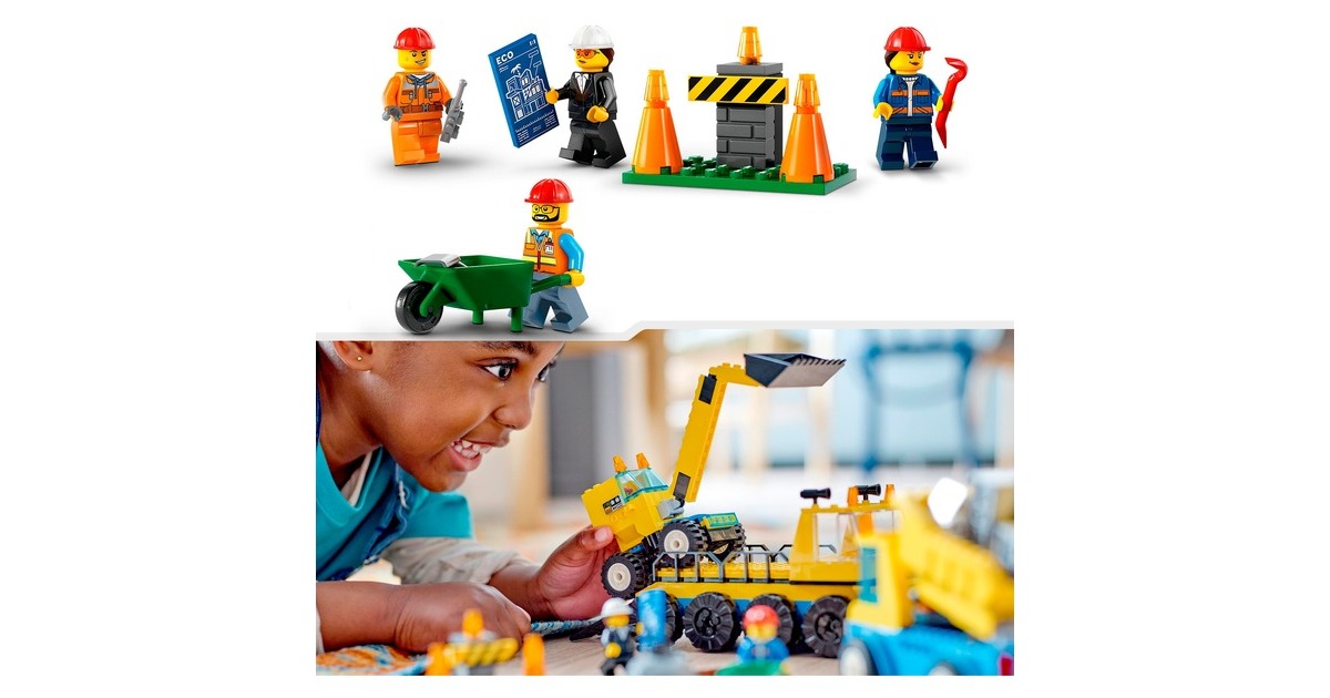 LEGO 60391 City Baufahrzeuge und Kran mit Abrissbirne, Konstruktionsspielzeug