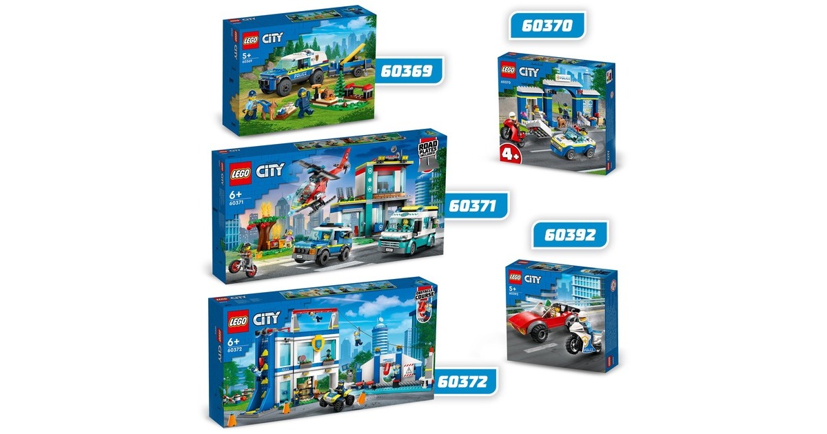 LEGO 60392 City Verfolgungsjagd mit dem Polizeimotorrad, Konstruktionsspielzeug