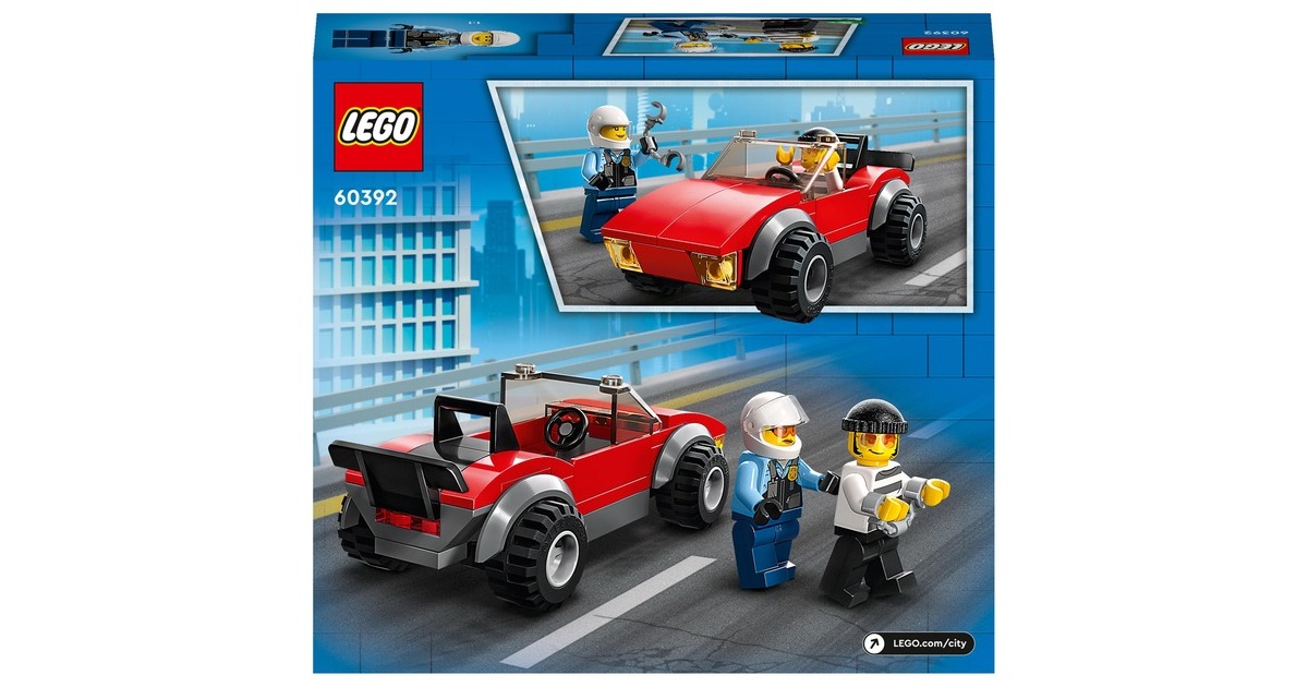 LEGO 60392 City Verfolgungsjagd mit dem Polizeimotorrad, Konstruktionsspielzeug