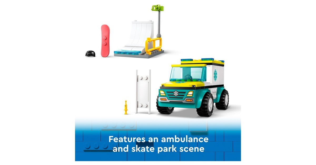 LEGO 60403 City Rettungswagen und Snowboarder, Konstruktionsspielzeug