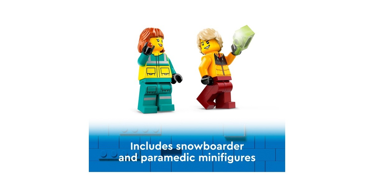 LEGO 60403 City Rettungswagen und Snowboarder, Konstruktionsspielzeug