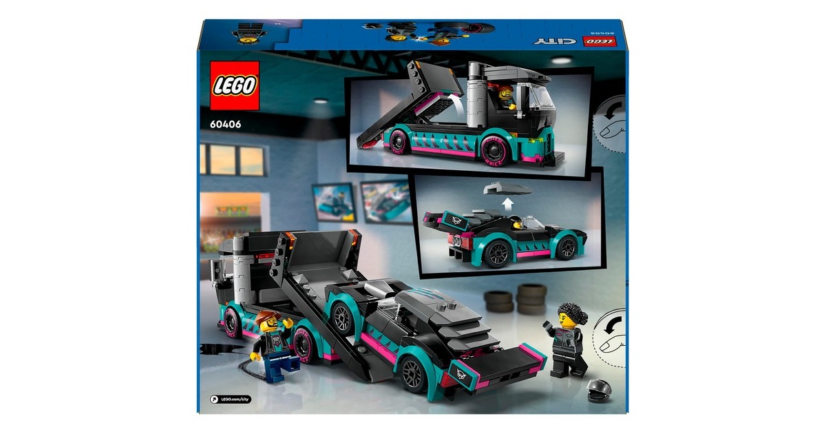 LEGO 60406 City Autotransporter mit Rennwagen, Konstruktionsspielzeug