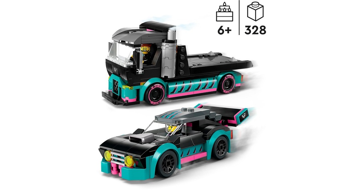 LEGO 60406 City Autotransporter mit Rennwagen, Konstruktionsspielzeug