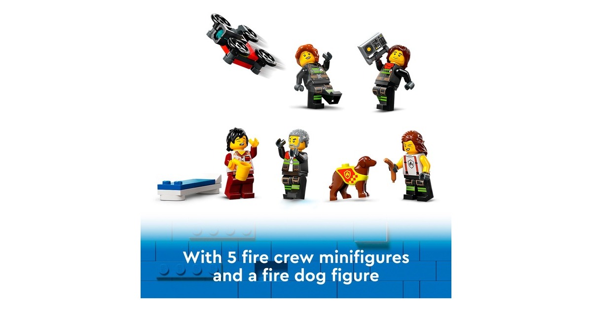 LEGO 60414 City Feuerwehrstation mit Drehleiterfahrzeug, Konstruktionsspielzeug