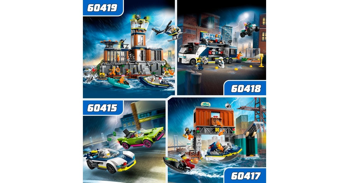 LEGO 60415 City Verfolgungsjagd mit Polizeiauto und Muscle Car, Konstruktionsspielzeug