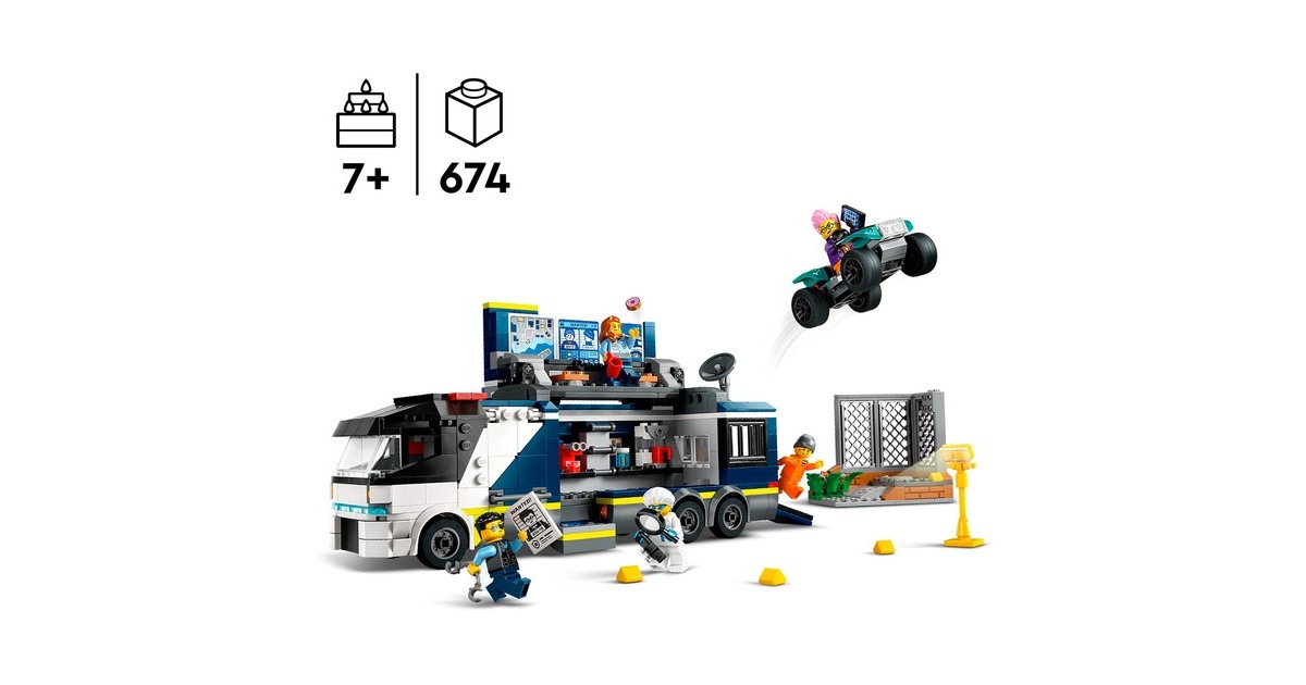 LEGO 60418 City Polizeitruck mit Labor, Konstruktionsspielzeug