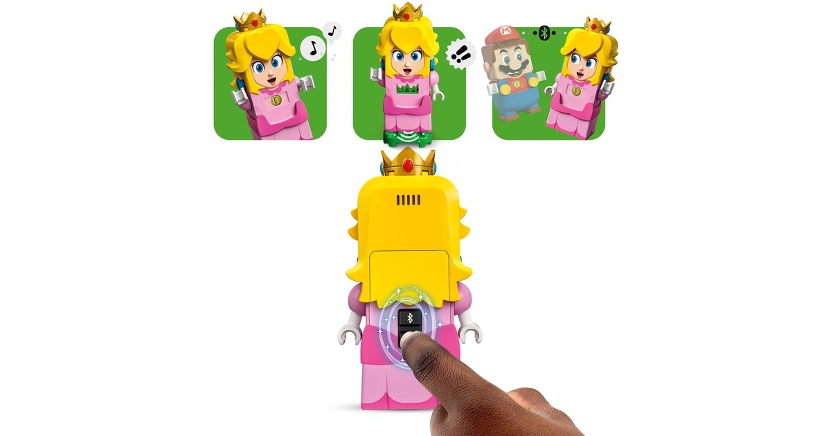 LEGO 71403 Super Mario Abenteuer mit Peach – Starterset, Konstruktionsspielzeug(Baubares Spielzeug mit interaktiver Prinzessinnen Figur, Gelber Toad und Lemmy)