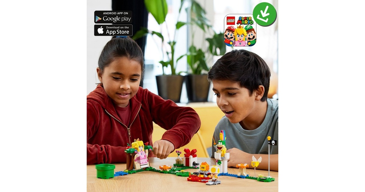 LEGO 71403 Super Mario Abenteuer mit Peach – Starterset, Konstruktionsspielzeug(Baubares Spielzeug mit interaktiver Prinzessinnen Figur, Gelber Toad und Lemmy)