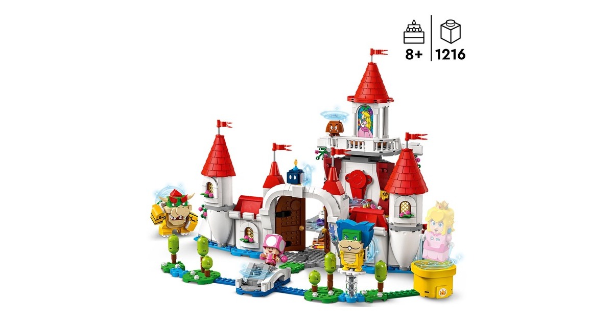LEGO 71408 Super Mario Princess Peach Palast – Erweiterungsset, Konstruktionsspielzeug(Zum Kombinieren mit Starterset, Zeitblock mit Bowser, Ludwig, Toadette und Gumba Figur)
