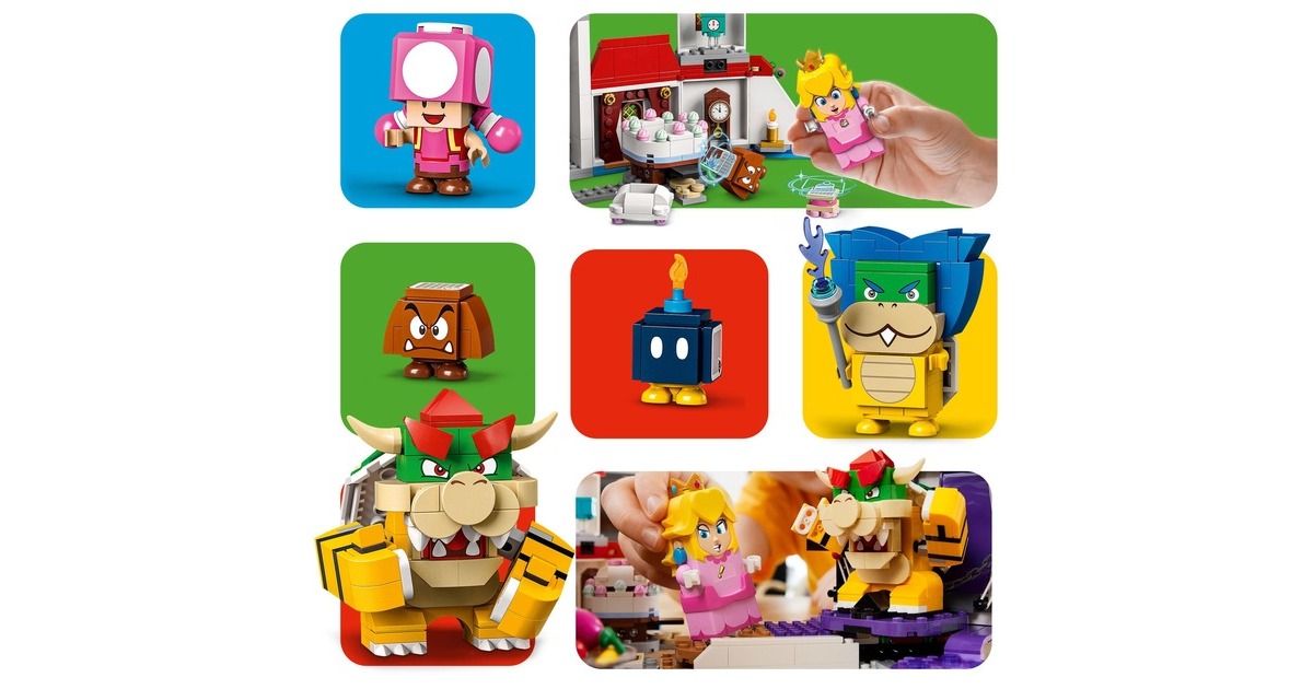 LEGO 71408 Super Mario Princess Peach Palast – Erweiterungsset, Konstruktionsspielzeug(Zum Kombinieren mit Starterset, Zeitblock mit Bowser, Ludwig, Toadette und Gumba Figur)