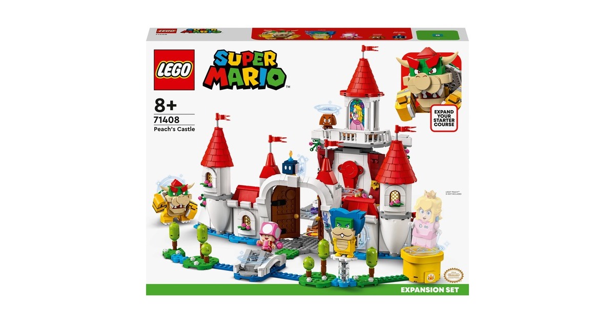 LEGO 71408 Super Mario Princess Peach Palast – Erweiterungsset, Konstruktionsspielzeug(Zum Kombinieren mit Starterset, Zeitblock mit Bowser, Ludwig, Toadette und Gumba Figur)