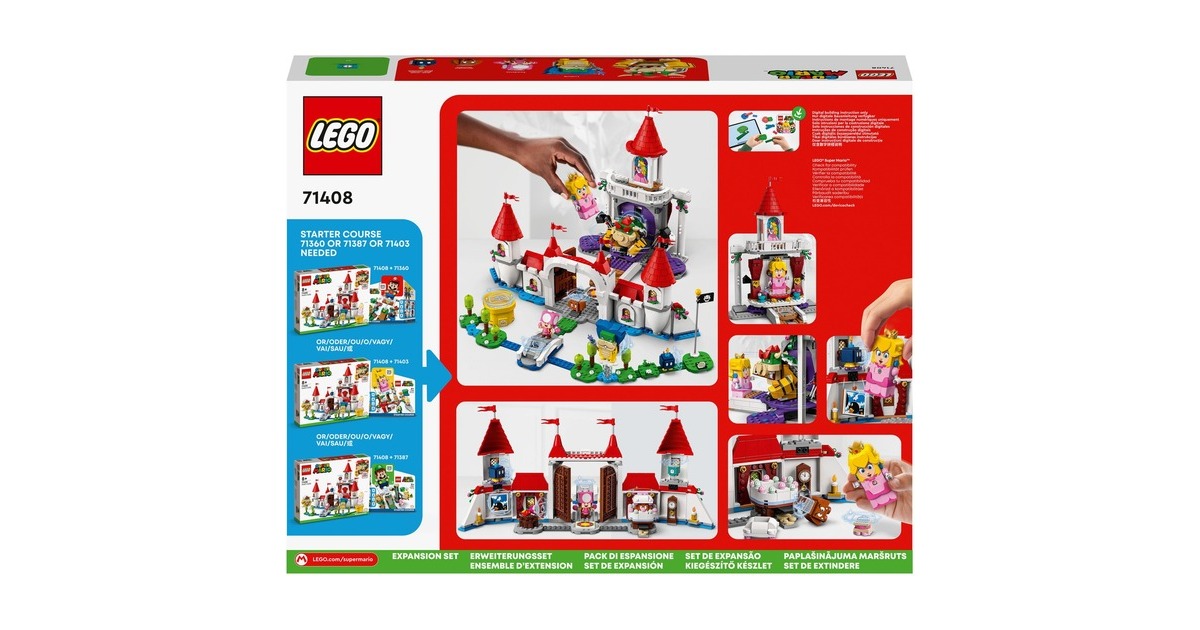 LEGO 71408 Super Mario Princess Peach Palast – Erweiterungsset, Konstruktionsspielzeug(Zum Kombinieren mit Starterset, Zeitblock mit Bowser, Ludwig, Toadette und Gumba Figur)