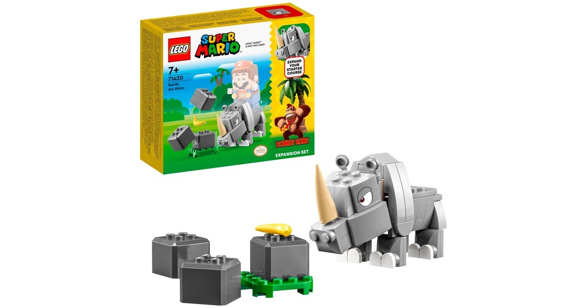 LEGO 71420 Super Mario Rambi das Rhino - Erweiterungssset, Konstruktionsspielzeug