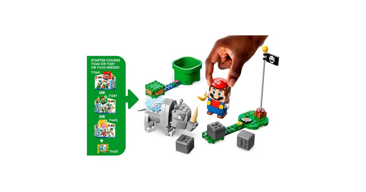 LEGO 71420 Super Mario Rambi das Rhino - Erweiterungssset, Konstruktionsspielzeug