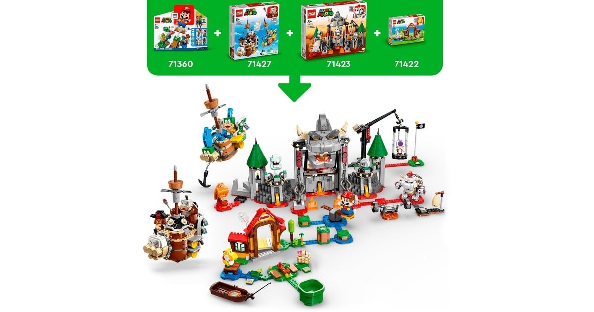LEGO 71427 Super Mario Larry und Mortons Luftgaleeren - Erweiterungsset, Konstruktionsspielzeug