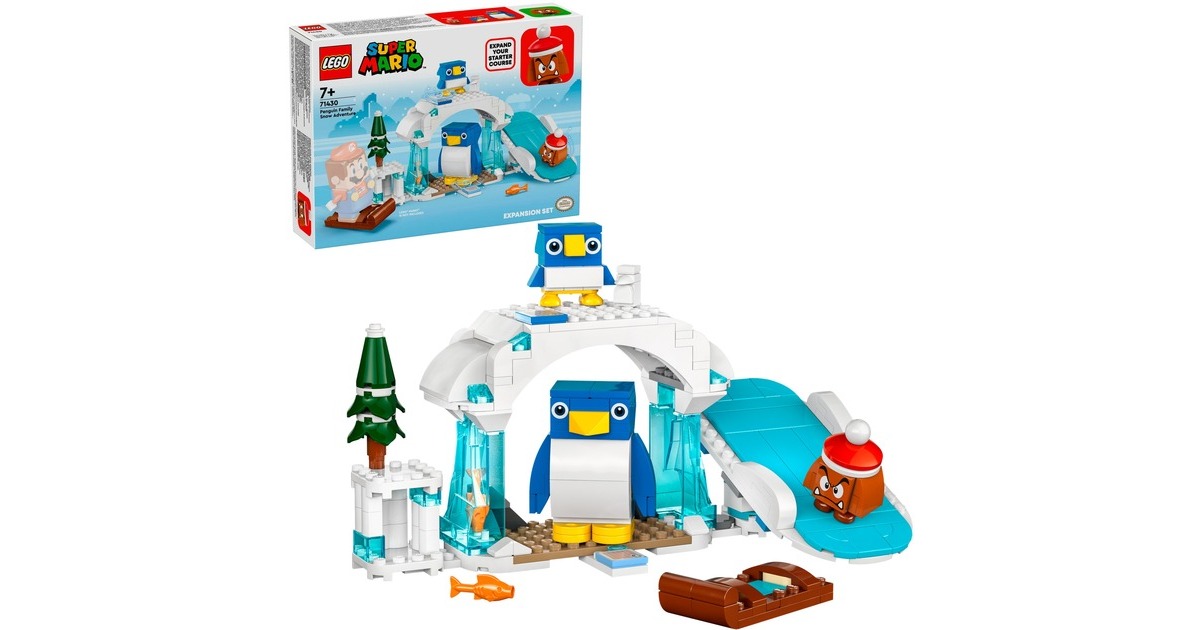 LEGO 71430 Super Mario Schneeabenteuer mit Familie Pinguin - Erweiterungsset, Konstruktionsspielzeug
