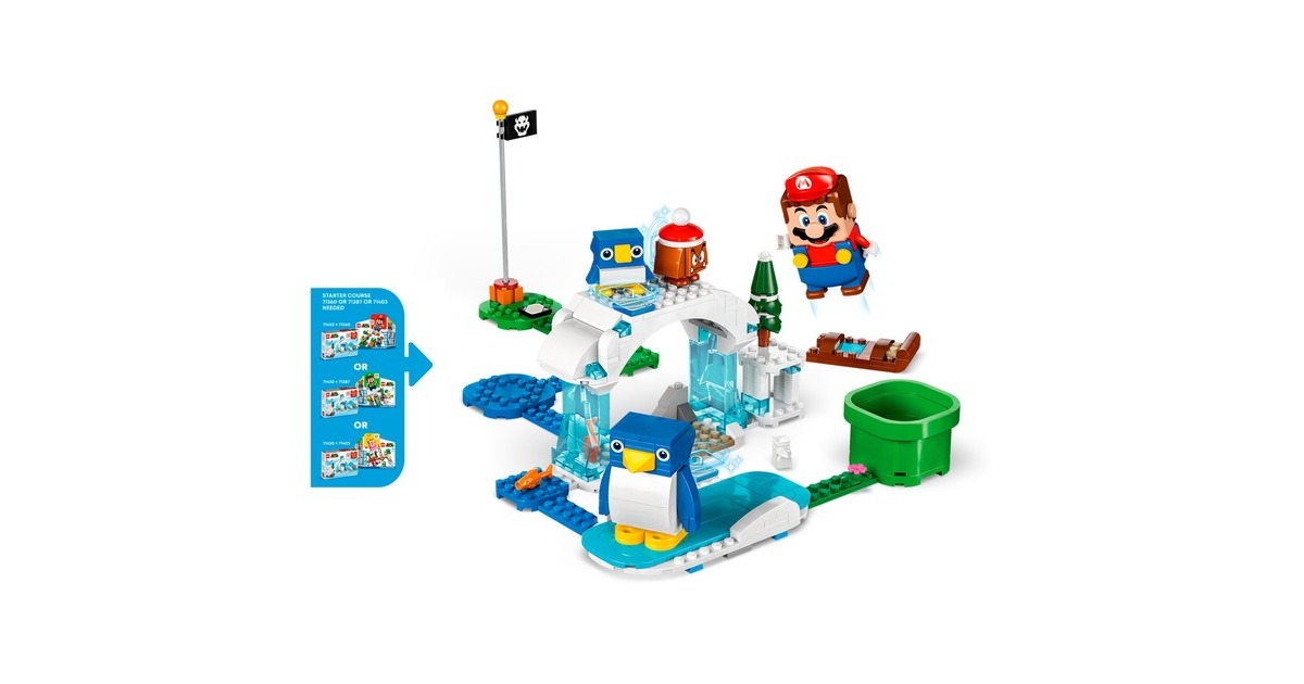 LEGO 71430 Super Mario Schneeabenteuer mit Familie Pinguin - Erweiterungsset, Konstruktionsspielzeug