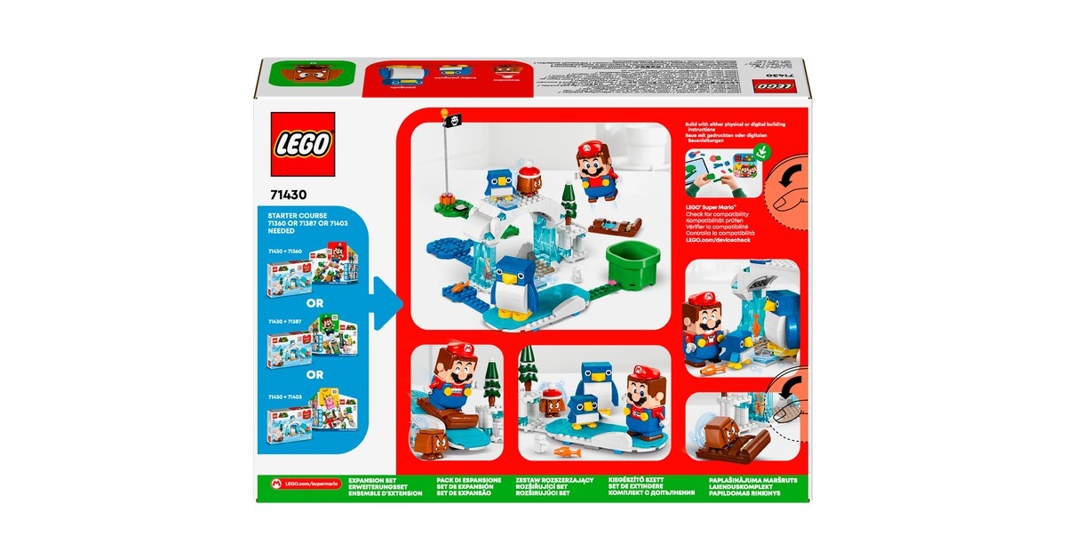 LEGO 71430 Super Mario Schneeabenteuer mit Familie Pinguin - Erweiterungsset, Konstruktionsspielzeug