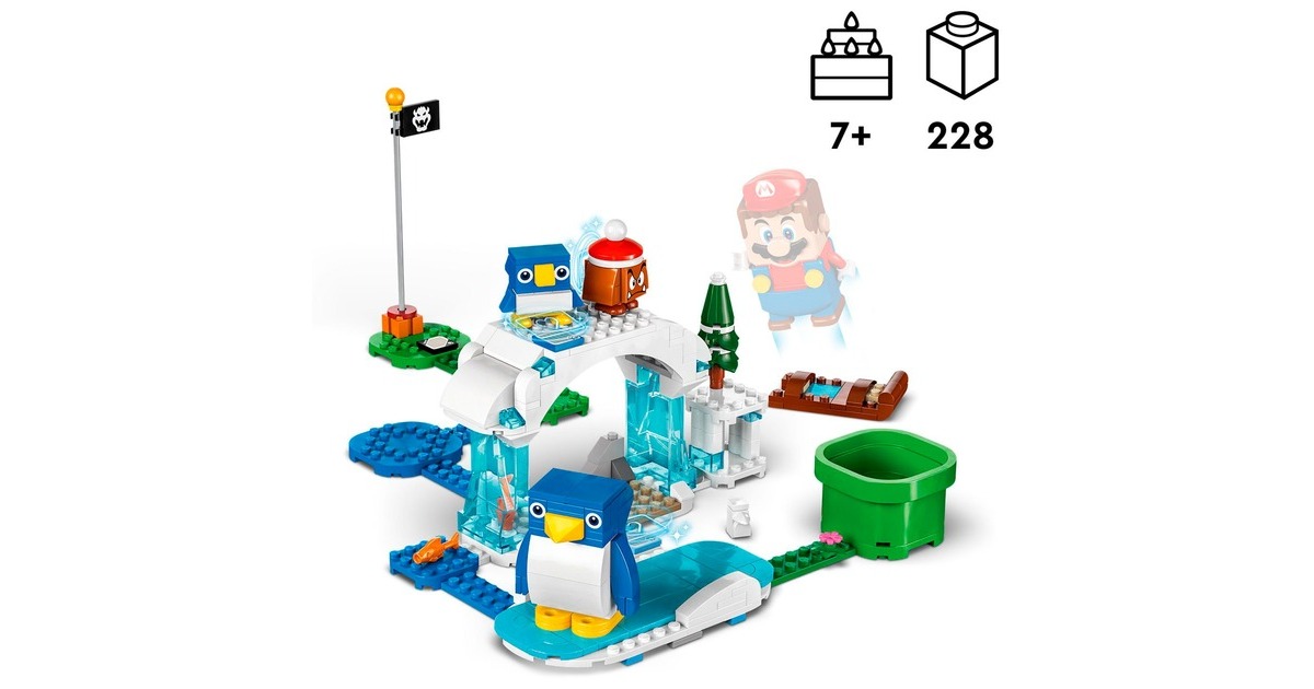 LEGO 71430 Super Mario Schneeabenteuer mit Familie Pinguin - Erweiterungsset, Konstruktionsspielzeug
