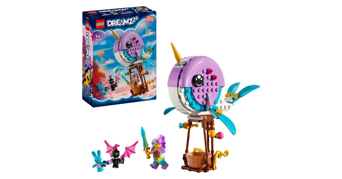 LEGO 71472 DreamZzz Izzies Narwal-Heißluftballon, Konstruktionsspielzeug