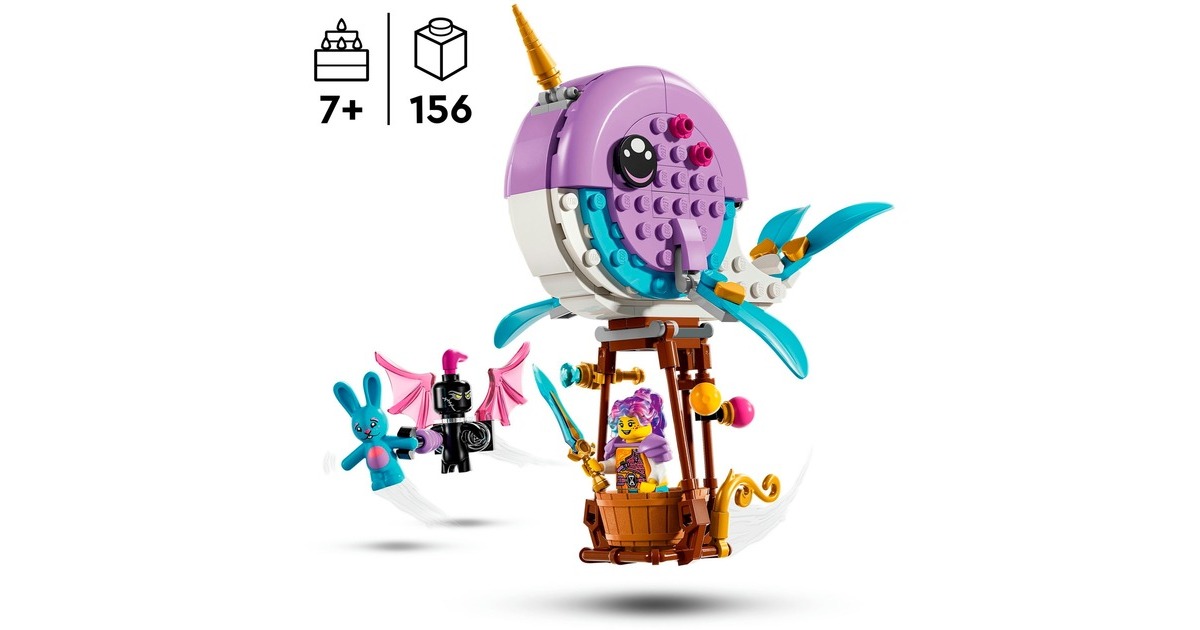 LEGO 71472 DreamZzz Izzies Narwal-Heißluftballon, Konstruktionsspielzeug