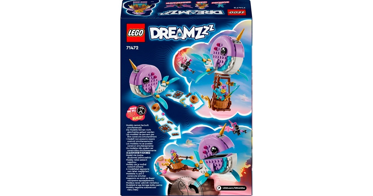 LEGO 71472 DreamZzz Izzies Narwal-Heißluftballon, Konstruktionsspielzeug