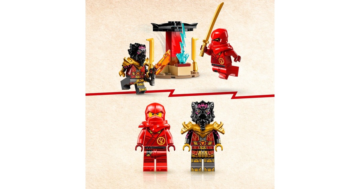 LEGO 71789 Ninjago Verfolgungsjagd mit Kais Flitzer und Ras' Motorrad, Konstruktionsspielzeug