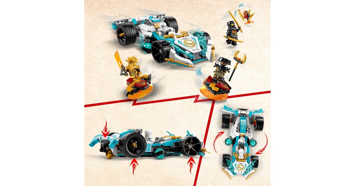 LEGO 71791 Ninjago Zanes Drachenpower-Spinjitzu-Rennwagen, Konstruktionsspielzeug