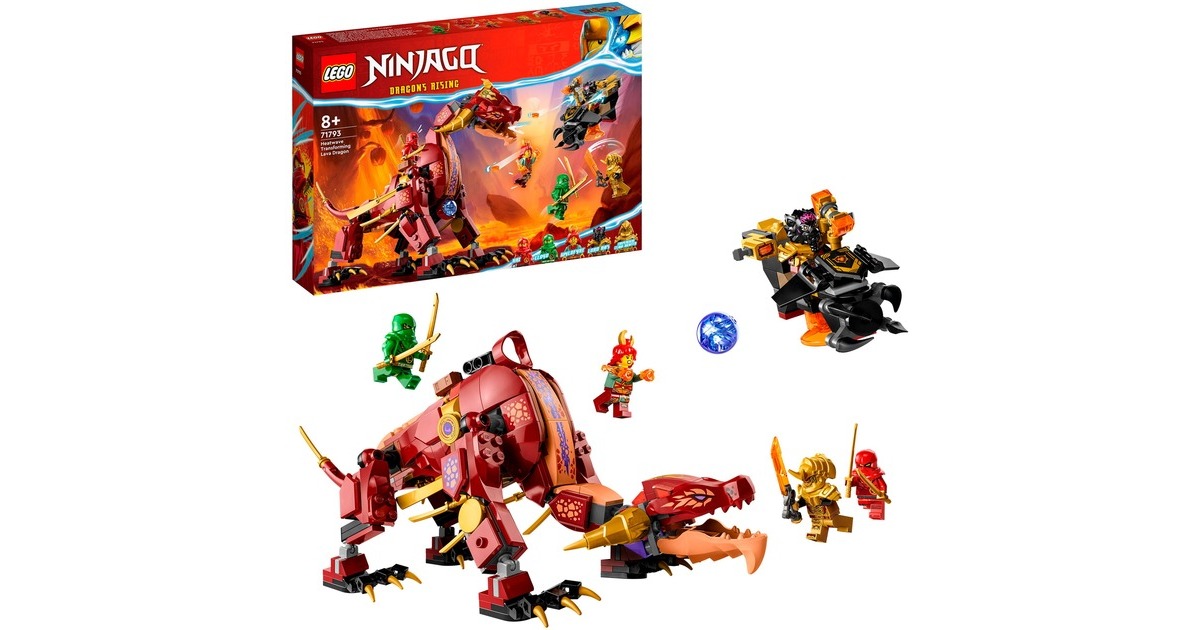 LEGO 71793 Ninjago Wyldfires Lavadrache, Konstruktionsspielzeug