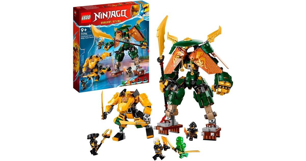 LEGO 71794 Ninjago Lloyds und Arins Training-Mechs, Konstruktionsspielzeug