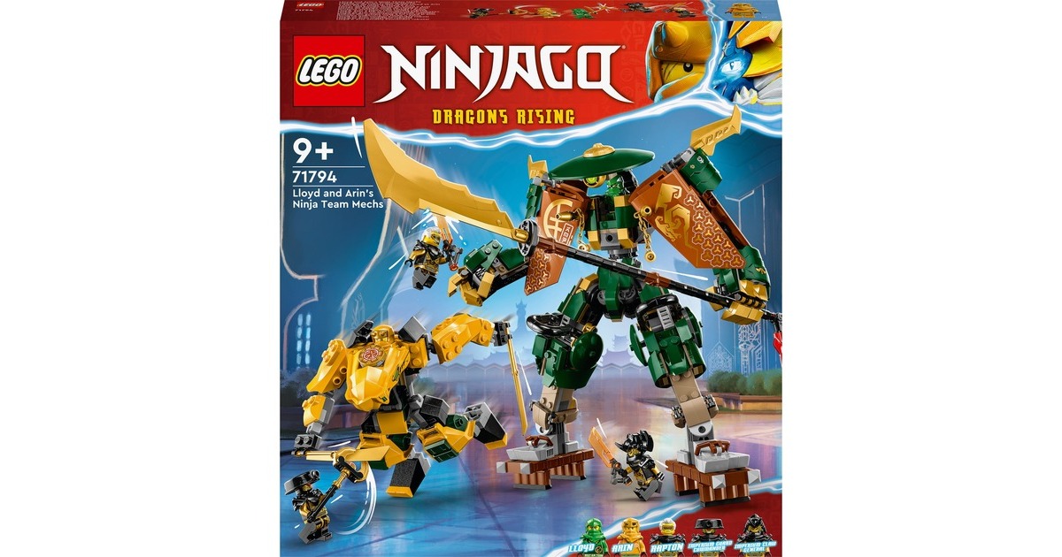 LEGO 71794 Ninjago Lloyds und Arins Training-Mechs, Konstruktionsspielzeug