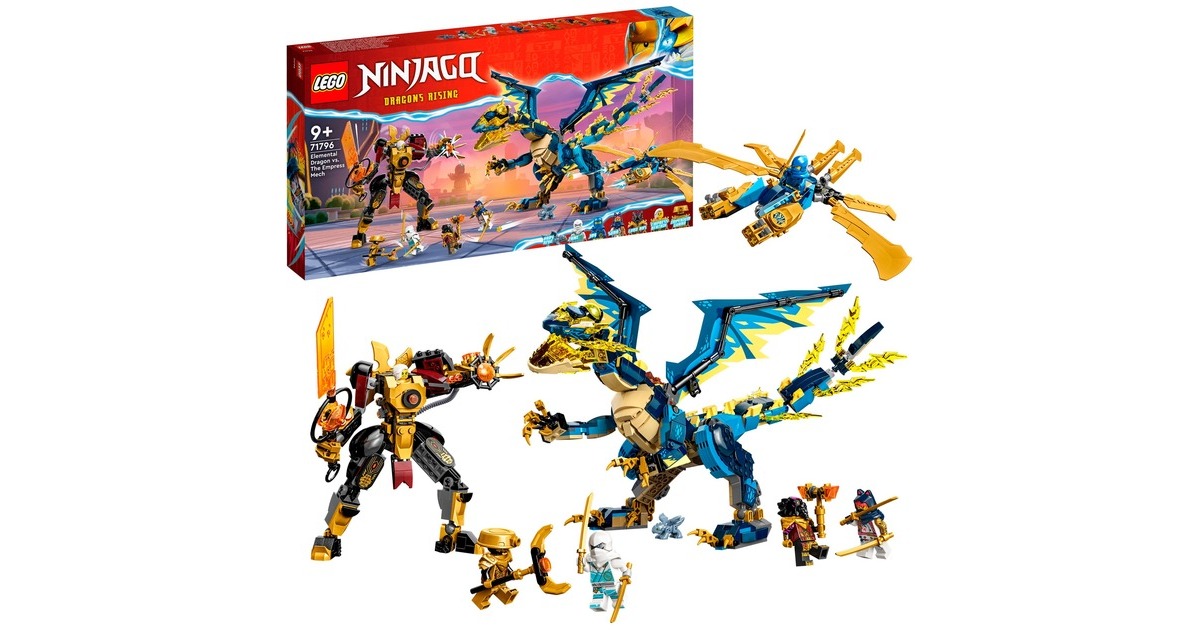 LEGO 71796 Ninjago Kaiserliches Mech-Duell gegen den Elementardrachen, Konstruktionsspielzeug