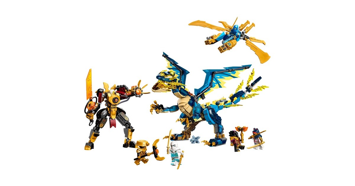 LEGO 71796 Ninjago Kaiserliches Mech-Duell gegen den Elementardrachen, Konstruktionsspielzeug