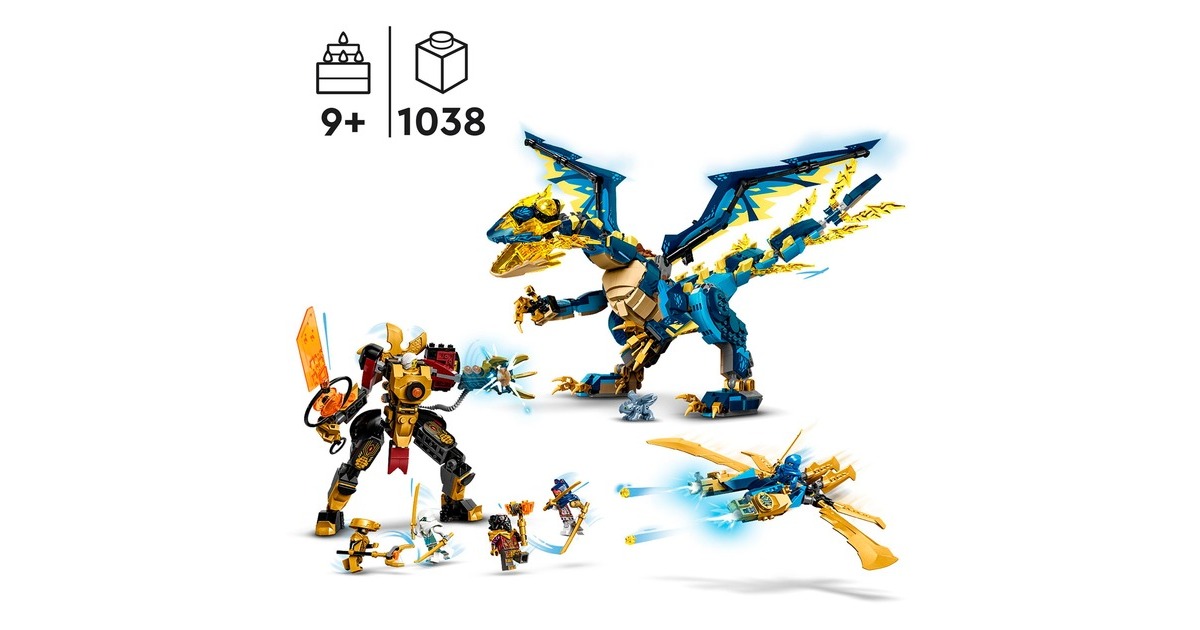 LEGO 71796 Ninjago Kaiserliches Mech-Duell gegen den Elementardrachen, Konstruktionsspielzeug